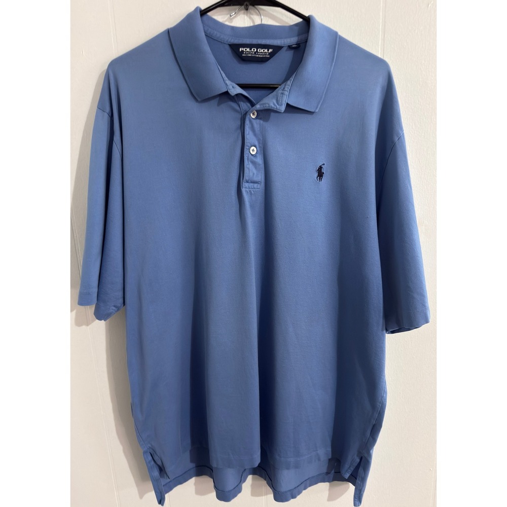 Ralph Lauren POLO GOLF Mens XL Blue Pima Cotton Indian Hills Golf Club